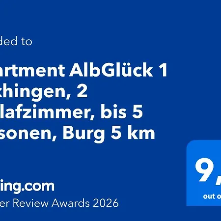 Albglueck 1 Hechingen, 2 Schlafzimmer, Bis 5 Personen, Burg 5 Km 公寓 赫辛根